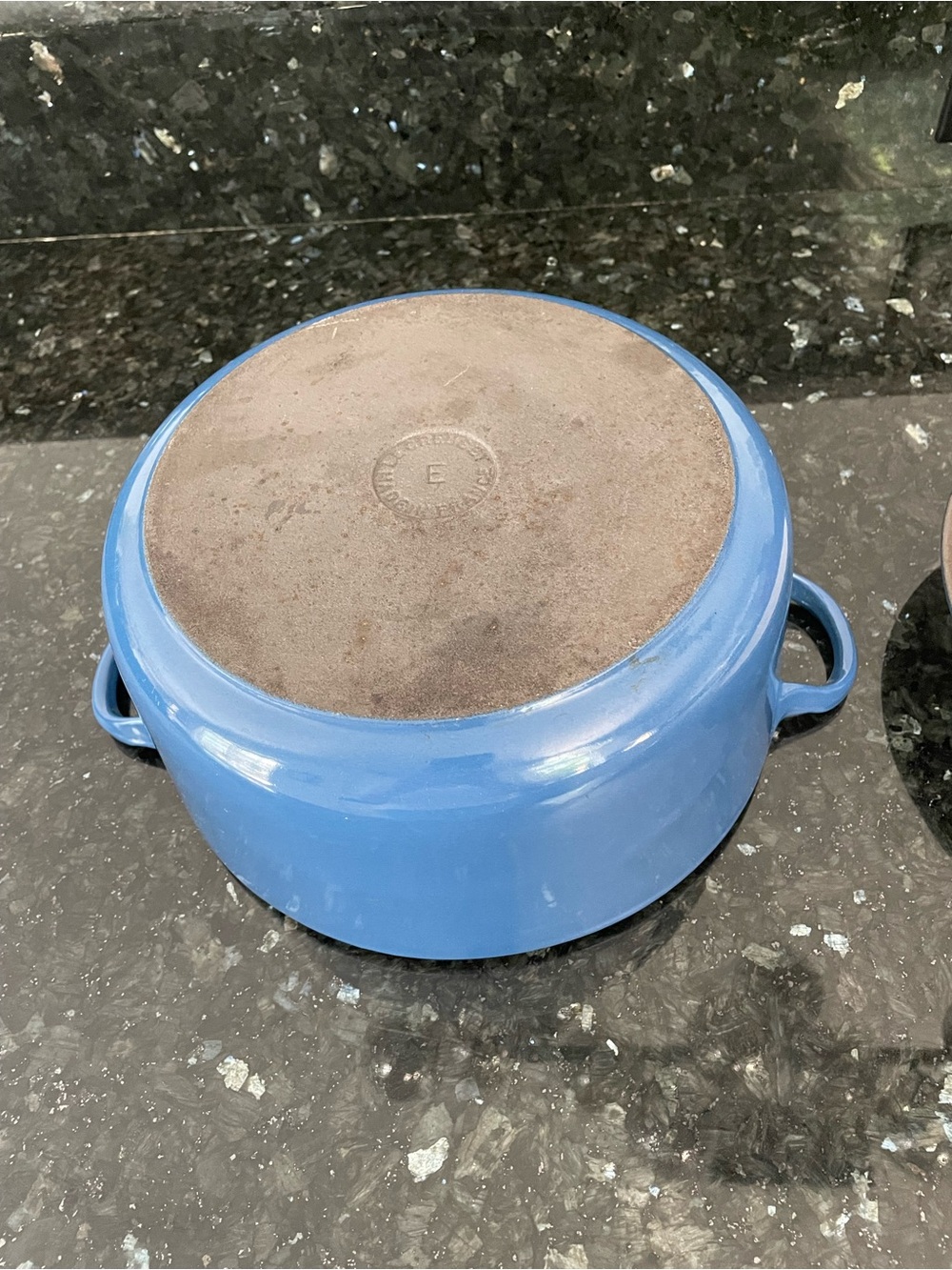 Vintage Le Creuset Blue Enameled Cast Iron Dutch Oven π - Picture 5 of 7